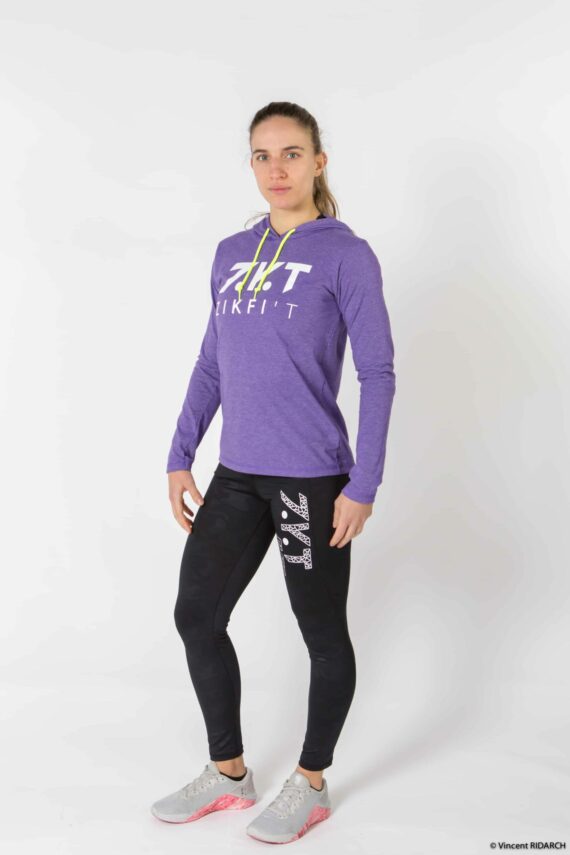 T-shirt Fit' Femme longue sleeves Violet